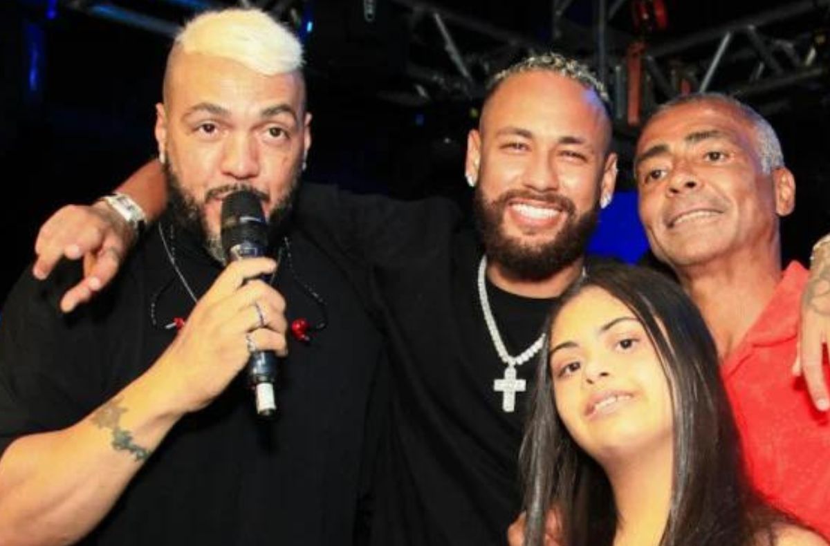 EM FESTA VERMELHA E PRETA, NEYMAR MOSTRA FOTO DE BRUNA BIANCARDI E MAVIE EM SUA FESTA DE ANIVERSÁRIO